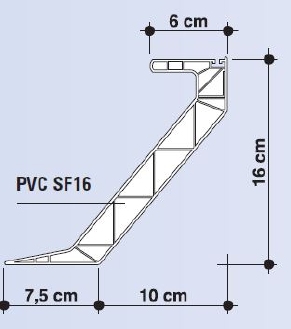 E30 PVC, breedflens, vierkant